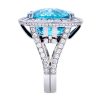 Paraiba tourmaline and white diamond ring in platinum