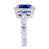 4 carat sapphire and white diamond ring
