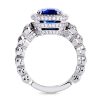 4 carat sapphire and white diamond ring