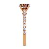 4 prong champagne diamond solitaire ring in rose gold