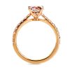 4 prong champagne diamond solitaire ring in rose gold