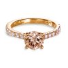 4 prong champagne diamond solitaire ring in rose gold