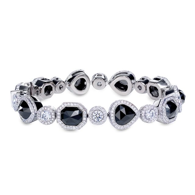 Rose cut black diamond bracelet