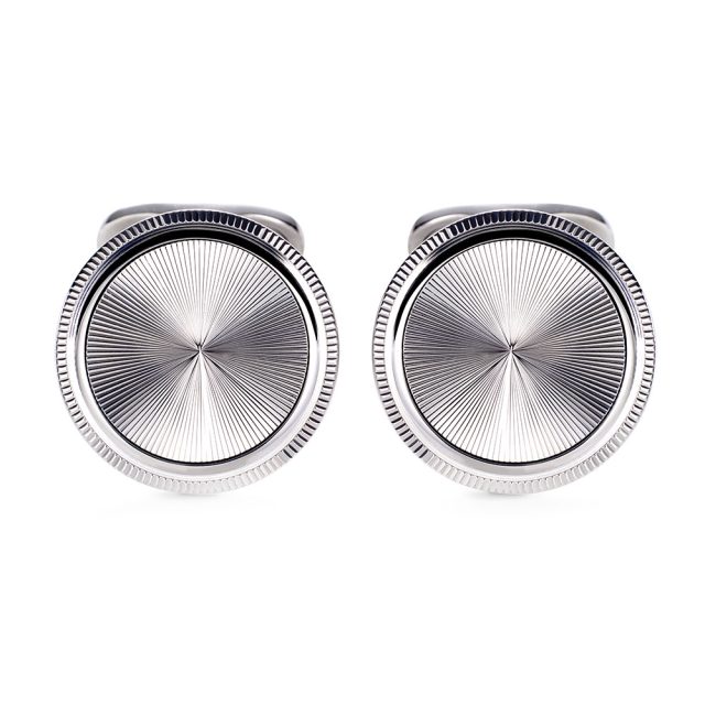 Cufflinks in white gold with faceted slate