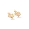 Shamballa sos micro earrings in yellow gold with white diamonds