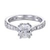 Double eagle cushion-slipt diamantring i platina