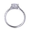 Double eagle cushion-slipt diamantring i platina