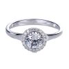 Exclusive collection halo ring in white gold with white diamonds