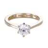 6-klørs forlovelsesring i roségull med briljantslipt diamant