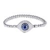 Stretch bracelet in white gold with white diamonds and sapphires