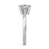 Solitaire platinum ring with cushion cut white diamond