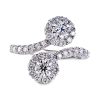 Dobbel exclusive ring i hvitt gull med brillianter