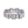 Eternity ring in white gold with emerald cut diamonds