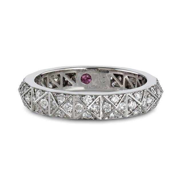 Rock and Diamonds en-radet diamantring i hvitt gull