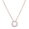 Circle pendant in rosé gold with diamonds