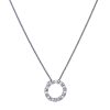 Circle pendant in white gold with round diamonds
