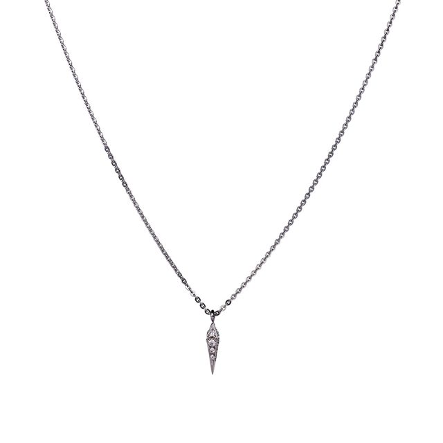SPEAR necklace in white gold decorated with white diamonds