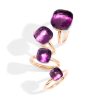 NUDO rings in rosé gold with amethyst