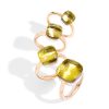 NUDO rings in rosé gold with lemon citrine