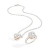 NUDO maxi solitaire ring and necklace with white diamonds