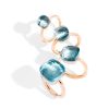 NUDO rings in rosé gold with blue topaz