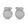 Fully diamond set cufflinks in white gold