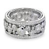Wide diamond ring in white gold
