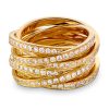 Twist rosé gull ring med diamanter