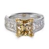5,14 ct. princess cut champagne diamond ring