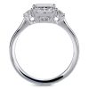 Forlovelsesring i hvitt gull med radiant og briljantslipte diamanter