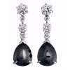 Add-on earrings in white gold with black and white diamonds
