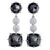 Cocktail earrings in white gold with rose cut black diamonds