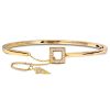 SPEAR bracelet i yellow gold set with diamonds on head and small spear