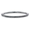 Stretch tennis bracelet in black rhodium white gold with black diamonds