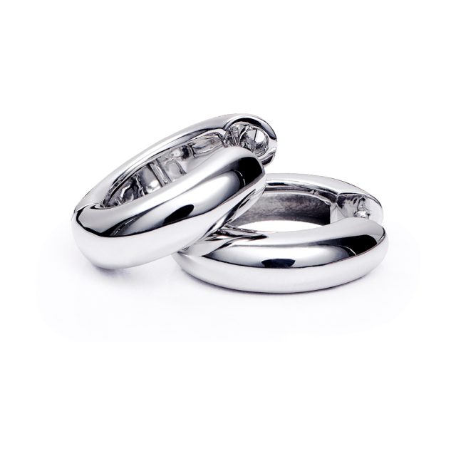 Small creol earrings in white gold