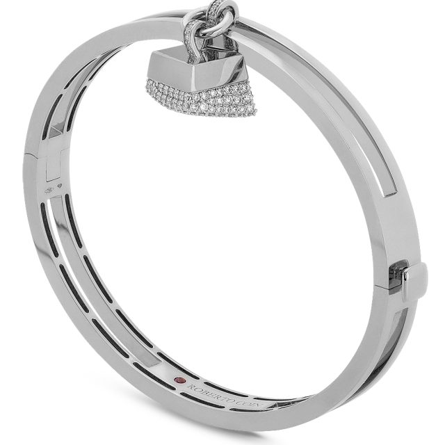 Sauvage Privé bracelet in white gold with diamond charm