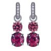 Creol earrings in white gold with pink zircon