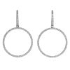 Round earrings in white gold with brilliant cut diamonds