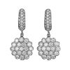 Earrings in white gold with round brilliant cut diamonds