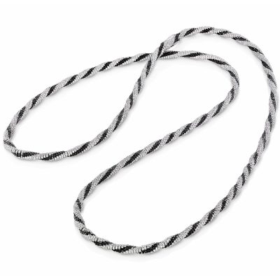 Collier med sorte og hvite diamanter