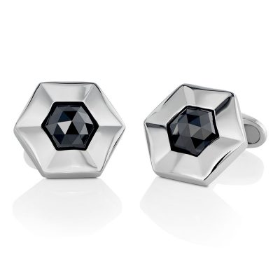 Mansjettknapper med sorte diamanter