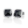 Cufflinks in platinum with black diamonds, tot. weight 20,06 ct.