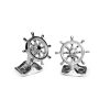 Ships wheel cufflinks in silver