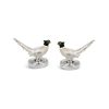Pheasant bird cufflinks in silver with enamel