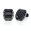 Cufflinks i black coated rose gold with carbon, rock crystal and black diamonds.