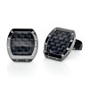 Black coated cufflinks in rose gold with carbon, rock crystal and diamonds