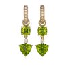 Creol earrings in yellow gold with peridots and diamonds