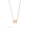 ICONICA double pendant with chain in rose gold with and without diamonds