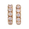 Small creol earrings in rose gold with one row of diamonds
