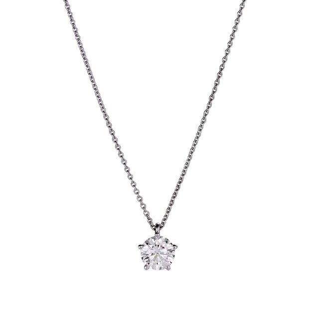 Necklace in white gold with diamond pendant